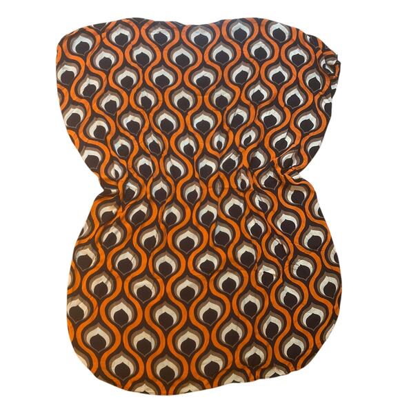 Free People groovy baby orange black geometric maxi kaftan dress SIZE OS - Picture 7 of 7